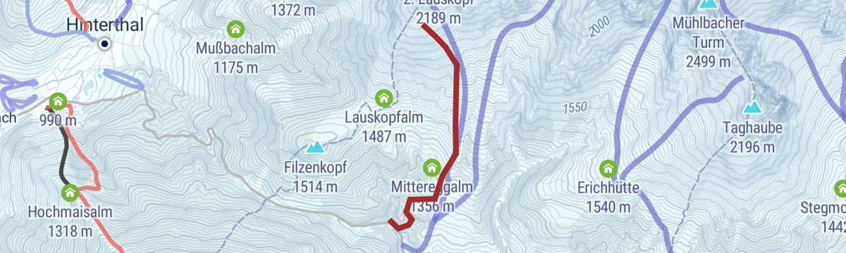 Route map: Skitour Lausköpfe